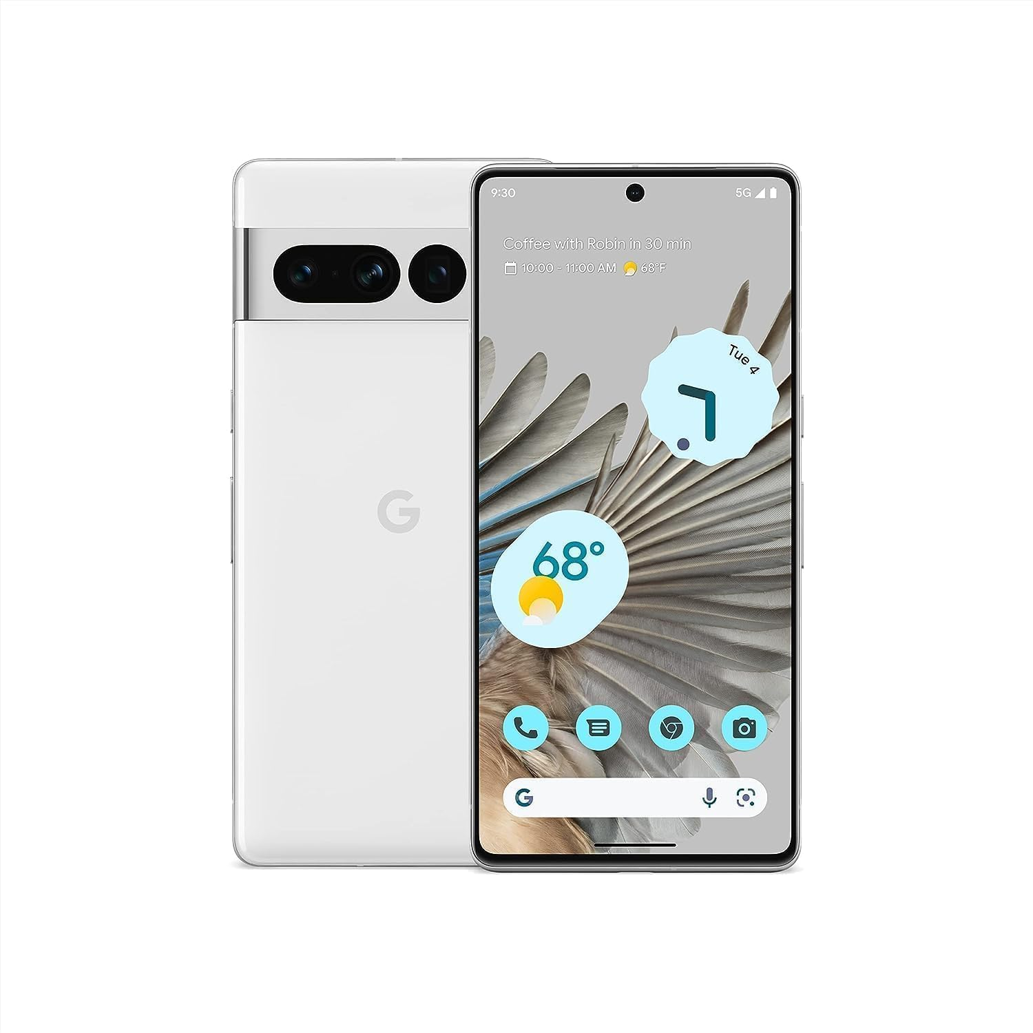 Un smartphone Google Pixel avec un écran coloré affichant une interface utilisateur.